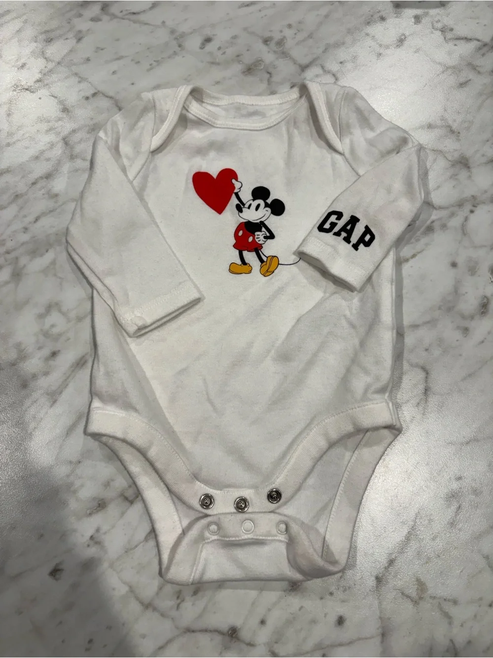 GAP Baby Mickey Mouse One-Piece Set in Black and White